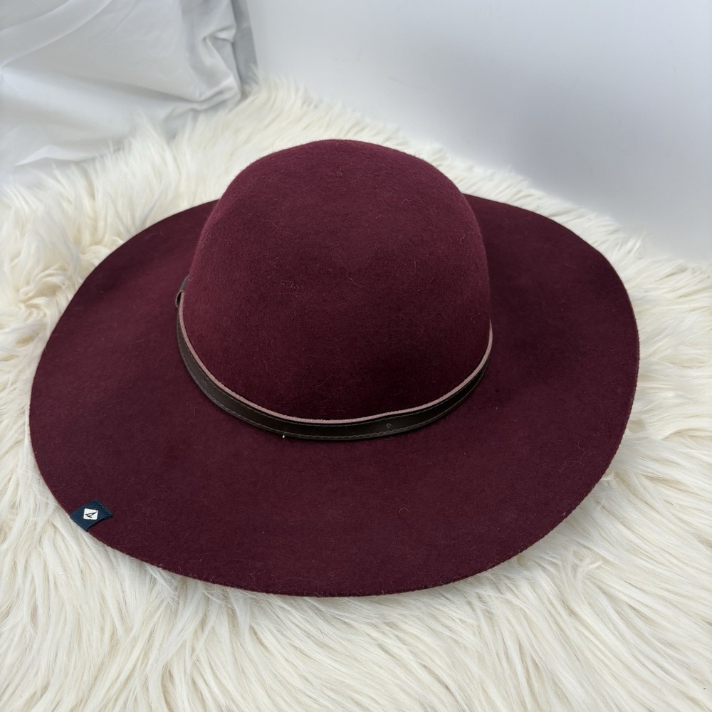 Women's Sperry Burgundy 100% Wool Hat Flex